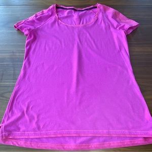 Lululemon Race Me Pink Heathered Raspberry Short Sleeve Scoop Neck T-shirt